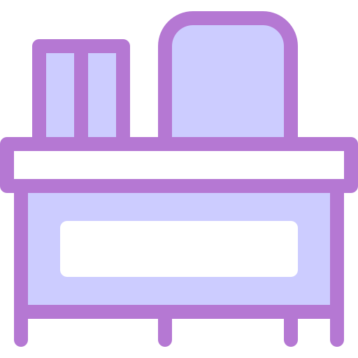 biurko nauczyciela Detailed color Lineal color ikona
