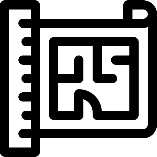 planimetria Basic Rounded Lineal icona