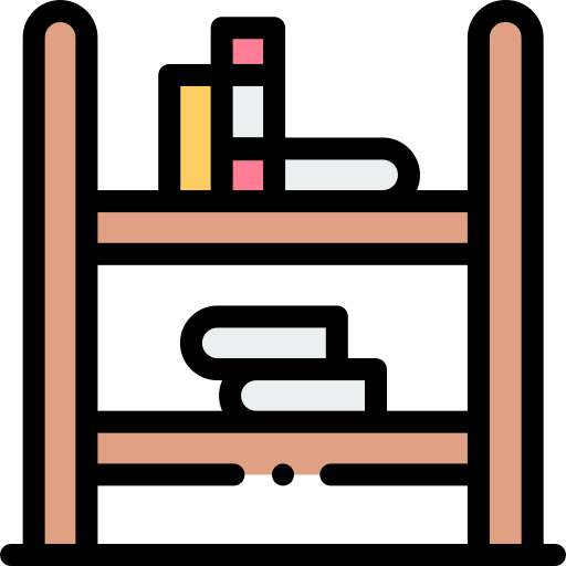 Bookshelves Detailed Rounded Lineal color icon
