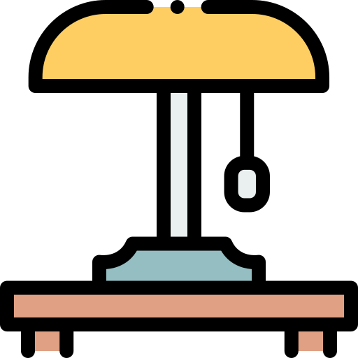 테이블 램프 Detailed Rounded Lineal color icon