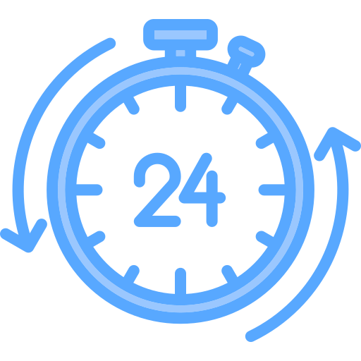 Open 24 hours Generic Blue icon