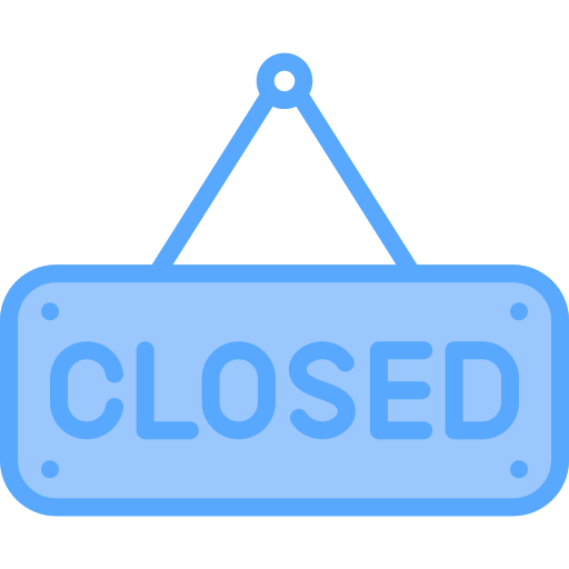 Closed sign Generic Blue icon