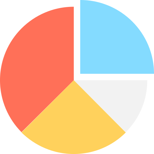 wykres kołowy Flat Color Flat ikona