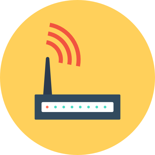 routera Flat Color Circular ikona