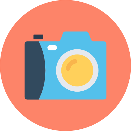 fotocamera Flat Color Circular icona