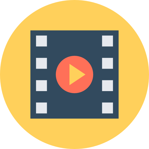 lettore video Flat Color Circular icona