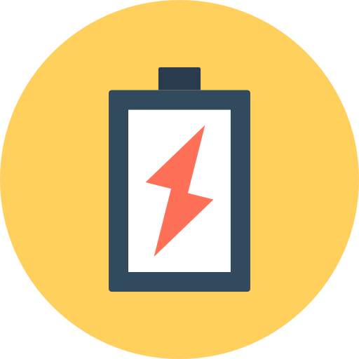 batterie Flat Color Circular icon