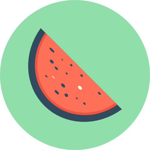 Watermelon Flat Color Circular icon