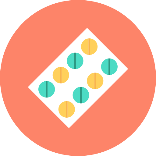 Pills Flat Color Circular icon