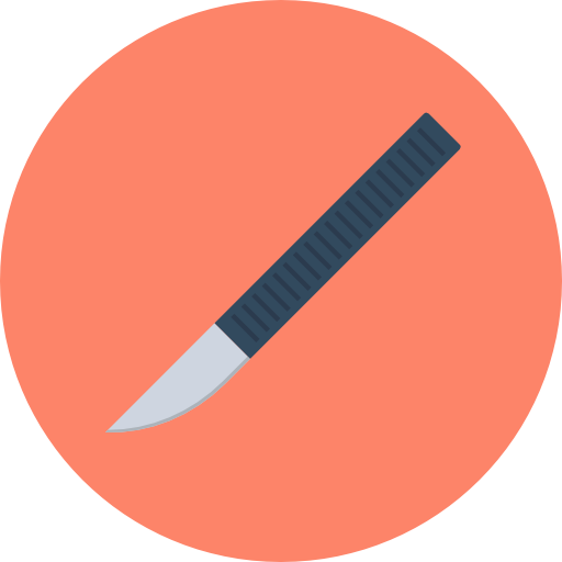 scalpel Flat Color Circular icoon