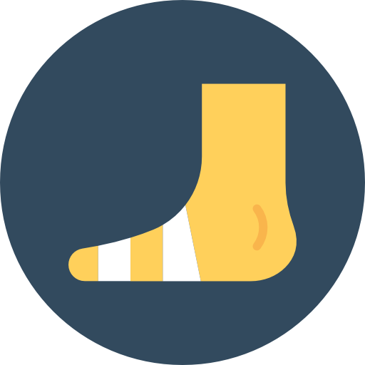 Broken leg Flat Color Circular icon