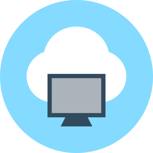 cloud computing Flat Color Circular icona