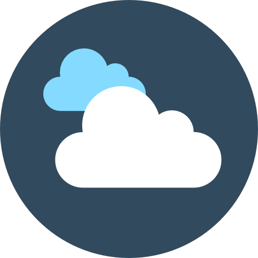 computación en la nube Flat Color Circular icono