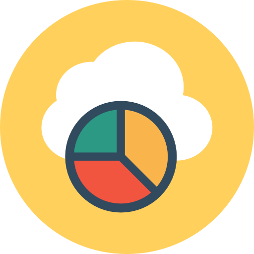 クラウドコンピューティング Flat Color Circular icon
