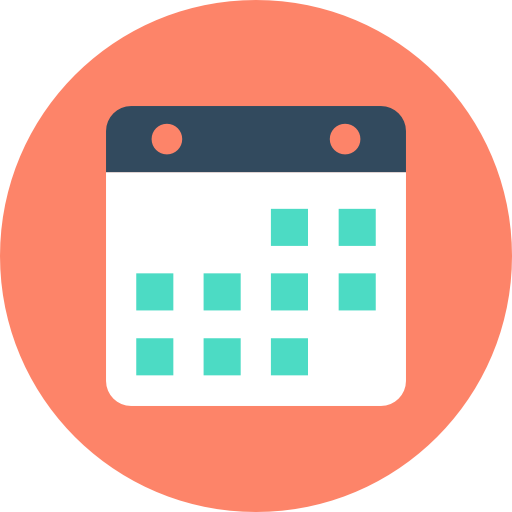 Calendar Flat Color Circular icon