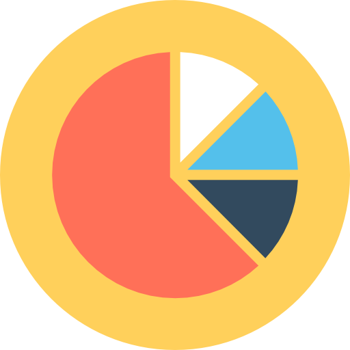 Pie chart Flat Color Circular icon