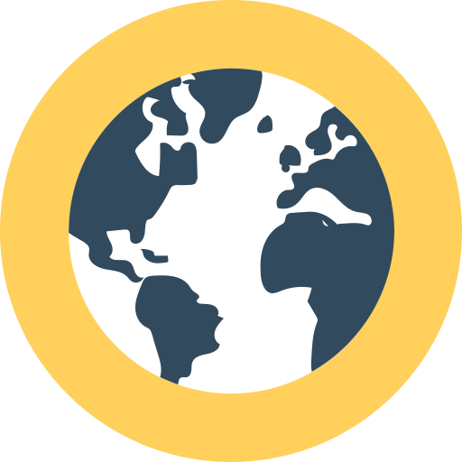 地球儀 Flat Color Circular icon