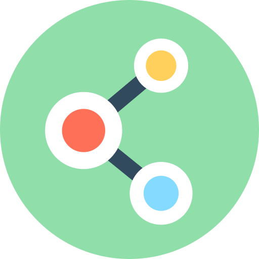 공유 Flat Color Circular icon