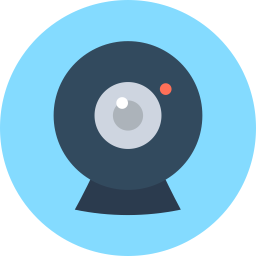 webcam Flat Color Circular icona