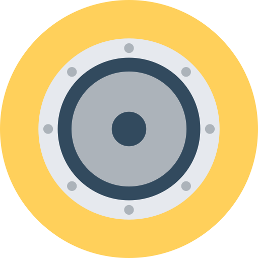 woofer Flat Color Circular icono