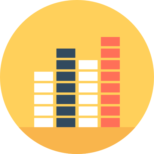 gráfico de barras Flat Color Circular icono