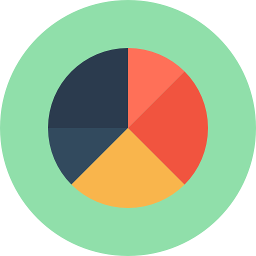 Pie chart Flat Color Circular icon