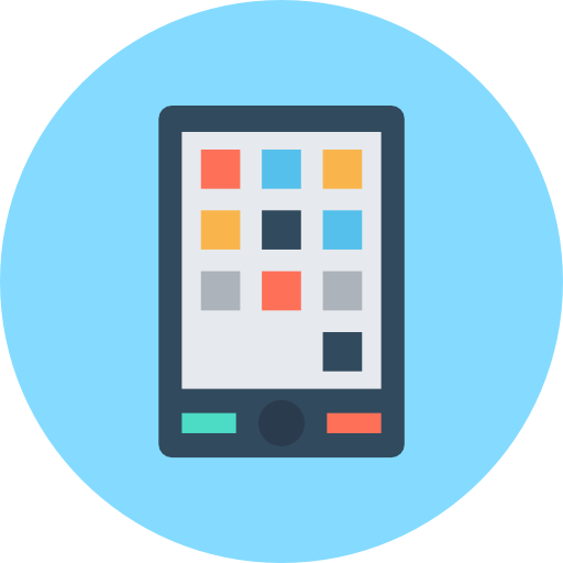 smartphone Flat Color Circular icoon