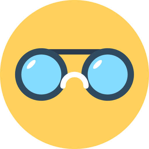 bril Flat Color Circular icoon
