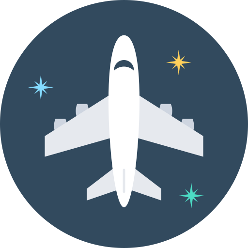 vliegtuig Flat Color Circular icoon