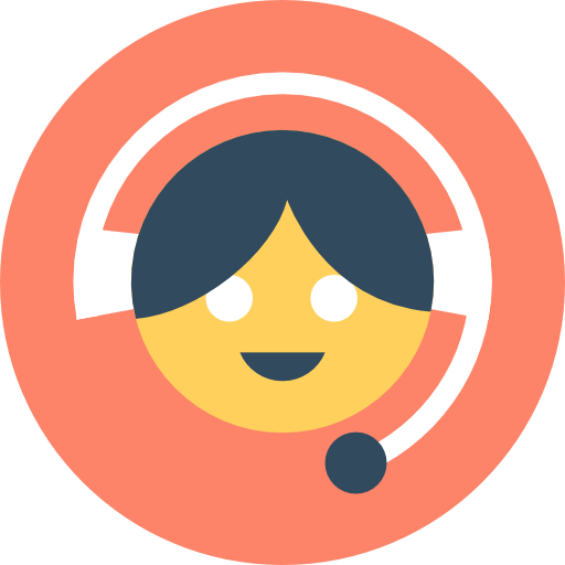 telemarketer Flat Color Circular ikona