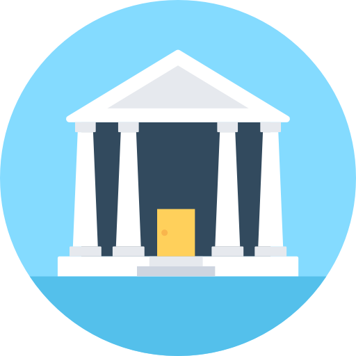 bank Flat Color Circular ikona