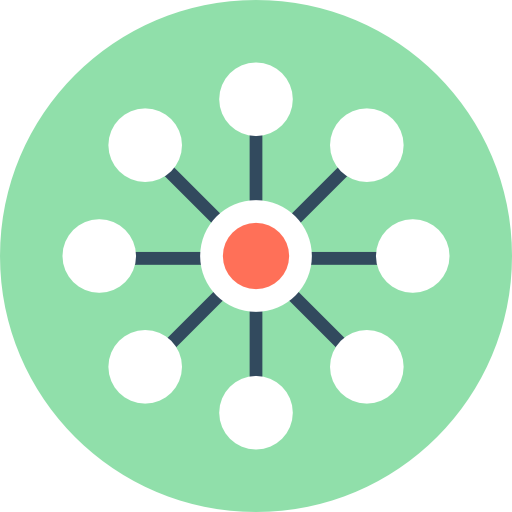 vernetzung Flat Color Circular icon
