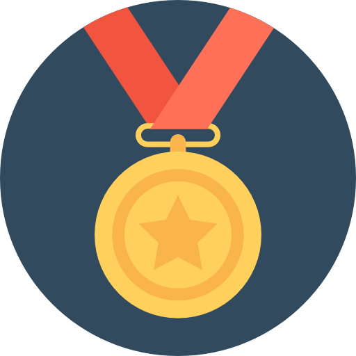 medalla Flat Color Circular icono
