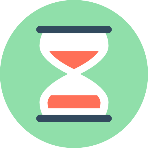 reloj de arena Flat Color Circular icono
