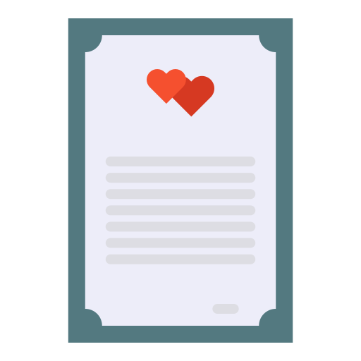 Marriage certificate Good Ware Flat icon