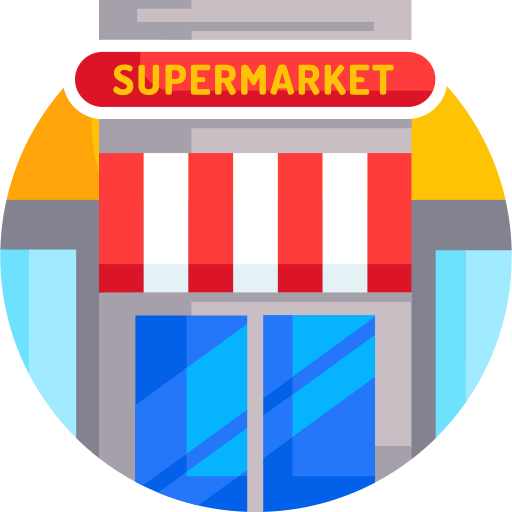 supermercado Detailed Flat Circular Flat icono