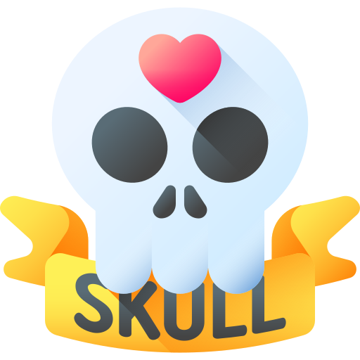 cráneo 3D Color icono