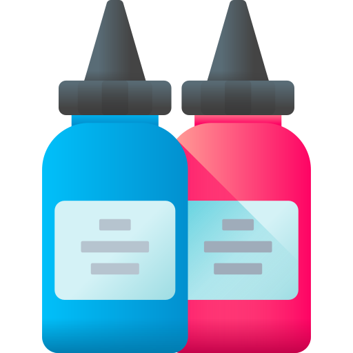 bottiglia d'inchiostro 3D Color icona