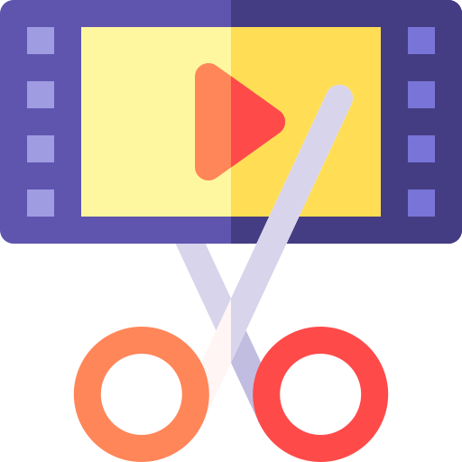 Film editing Basic Rounded Flat icon