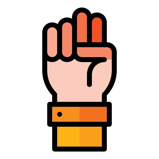 Raise hand Generic Outline Color icon