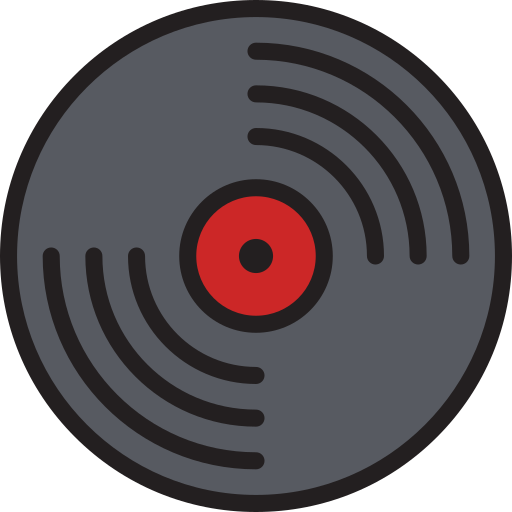 Vinyl disc Generic Outline Color icon