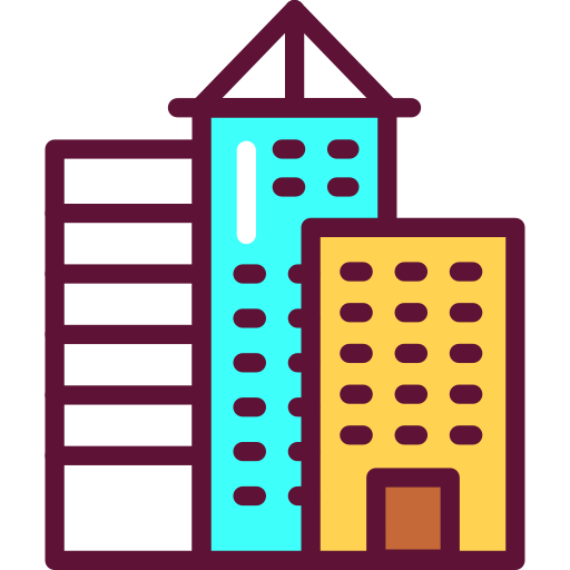 都市の建物 Generic Outline Color icon