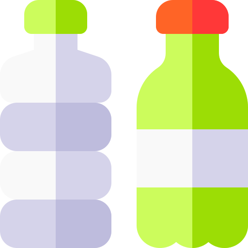 Пластиковая бутылка Basic Rounded Flat иконка