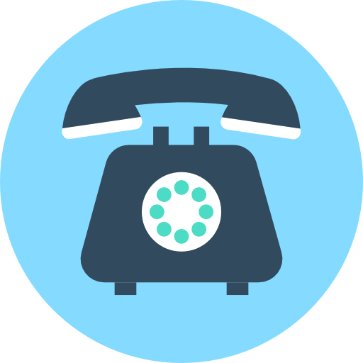 Telephone Flat Color Circular icon