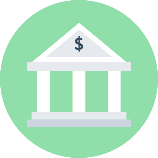 Bank Flat Color Circular icon