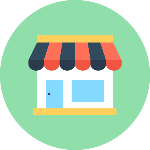Online shop Flat Color Circular icon