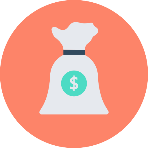 Money bag Flat Color Circular icon