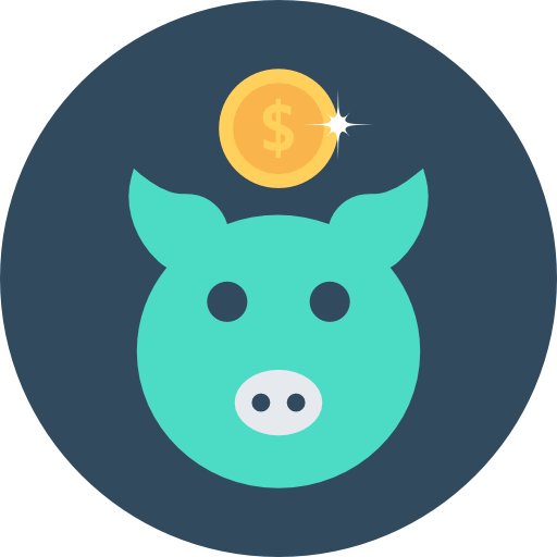 Piggy bank Flat Color Circular icon