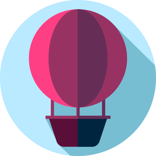 balon na gorące powietrze Flat Circular Flat ikona
