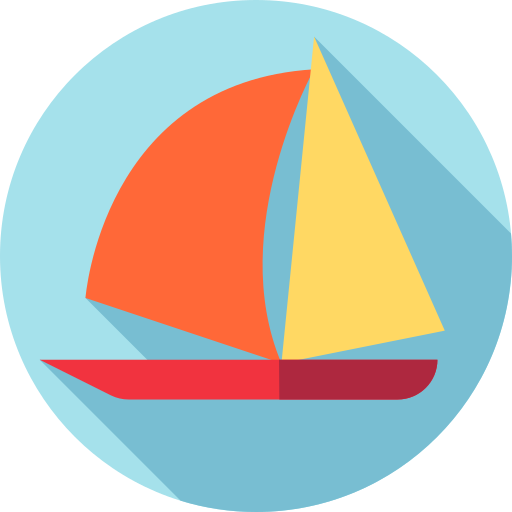 Парусная лодка Flat Circular Flat иконка